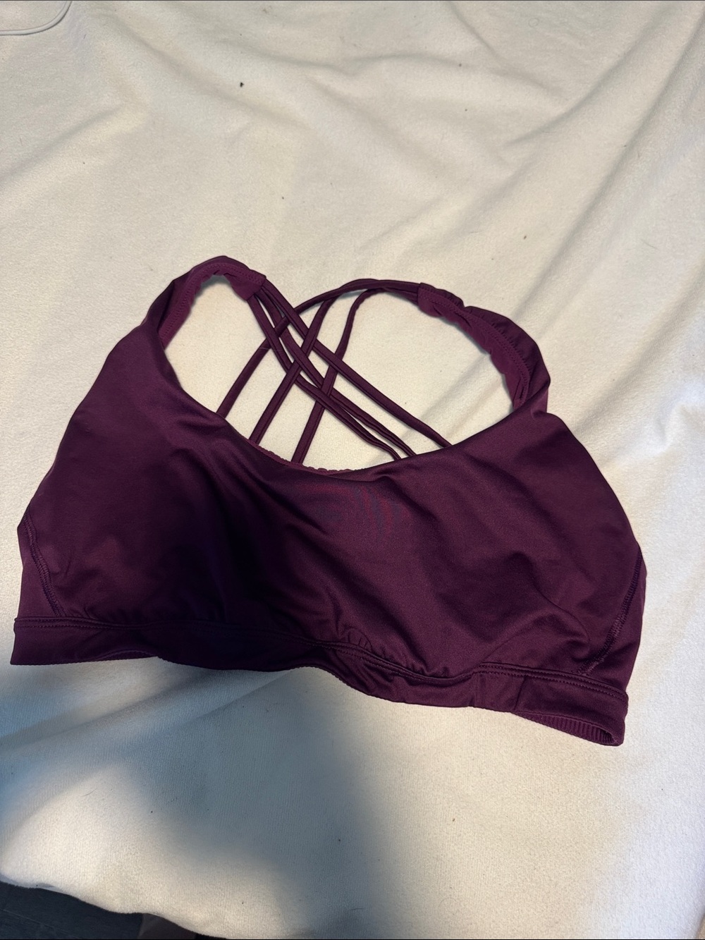 Women’s Strappy Sports Bra - Deep Plum